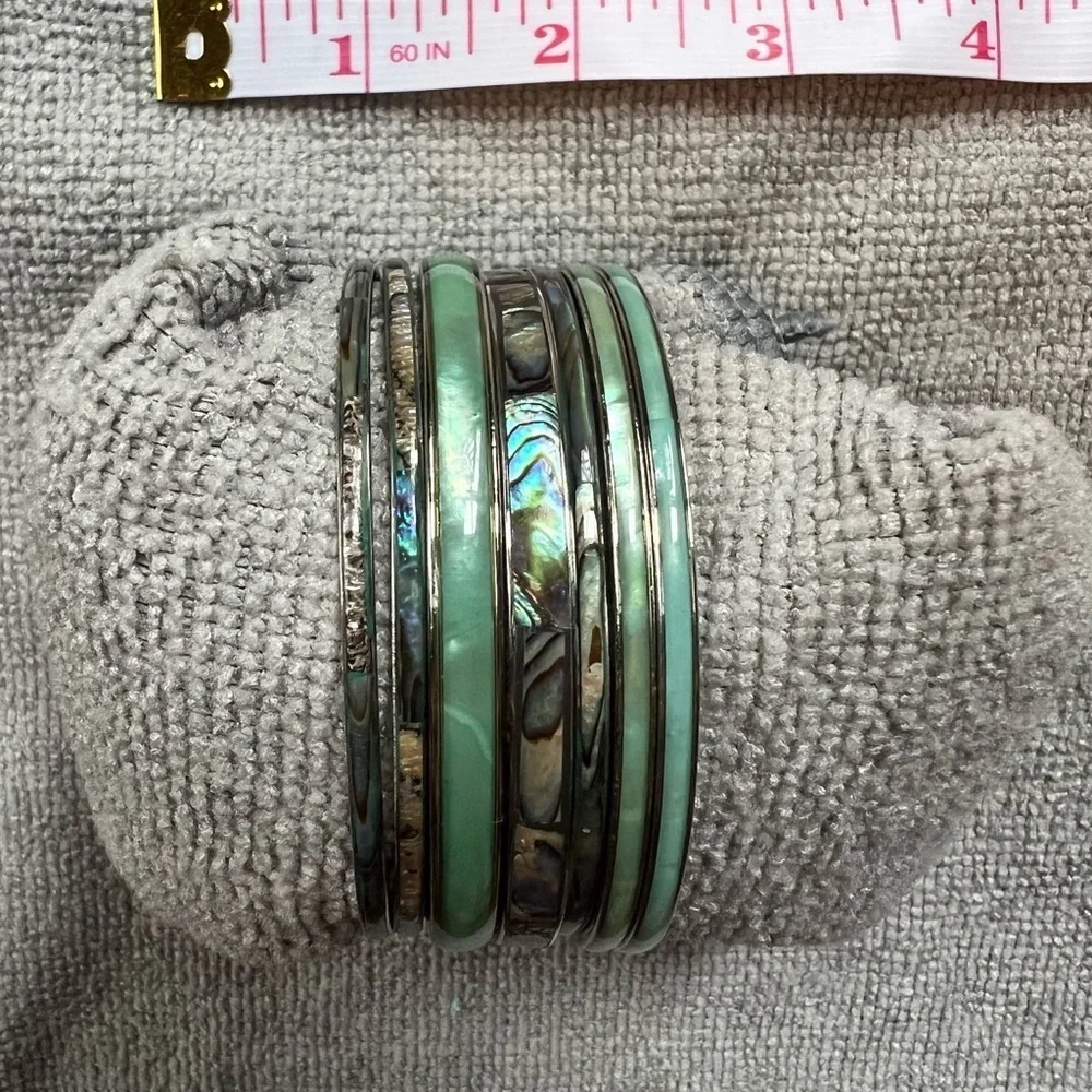 Iridescent Bracelet Stack, Very Pretty! - Picture 2 of 4